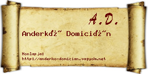 Anderkó Domicián névjegykártya